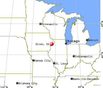 Dixon, Iowa map