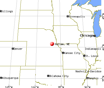 Hallam, Nebraska map