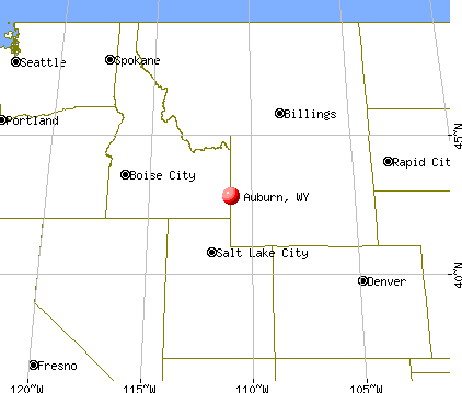 Auburn, Wyoming map