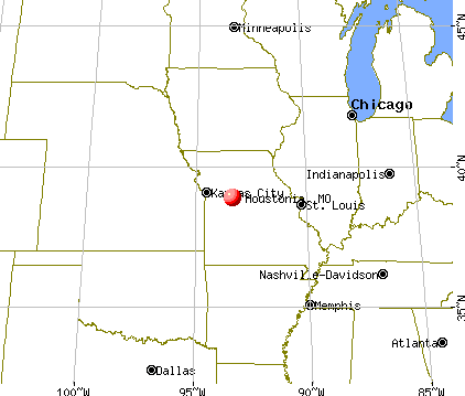 Houstonia, Missouri map