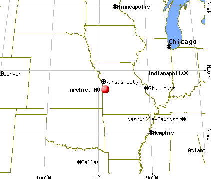 Archie, Missouri map