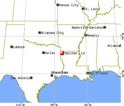 Belcher, Louisiana map