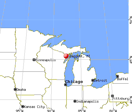 Daggett, Michigan map
