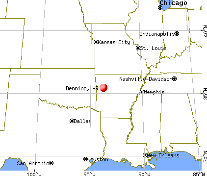 Denning, Arkansas map