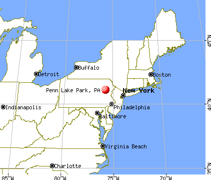 Penn Lake Park, Pennsylvania map
