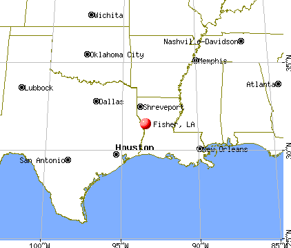 Fisher, Louisiana map