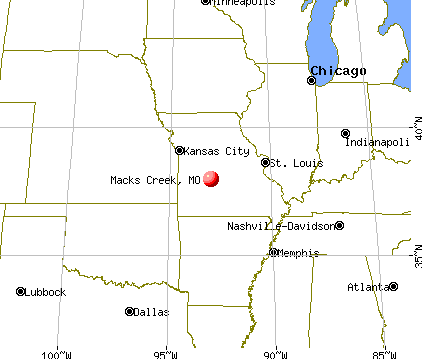 Macks Creek, Missouri map