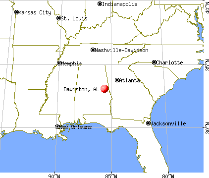 Daviston, Alabama map