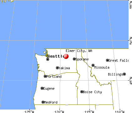Elmer City, Washington map