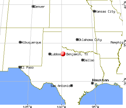 Benjamin, Texas map