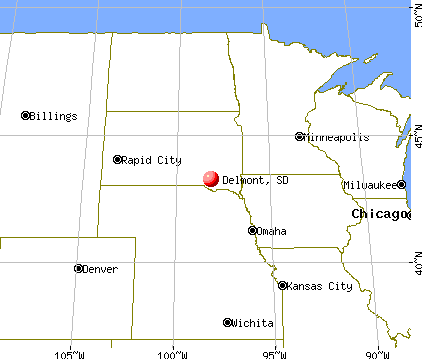 Delmont, South Dakota map