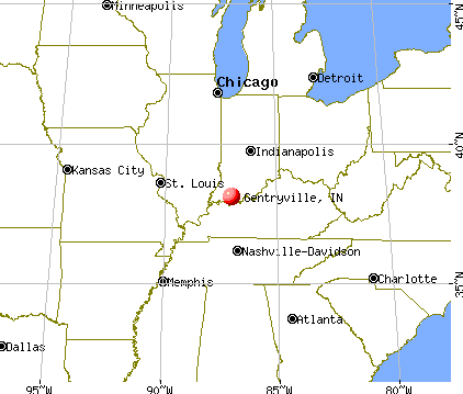 Gentryville, Indiana map