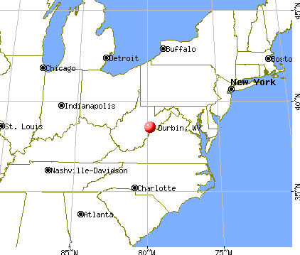 Durbin, West Virginia map