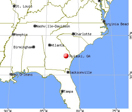Pulaski, Georgia map