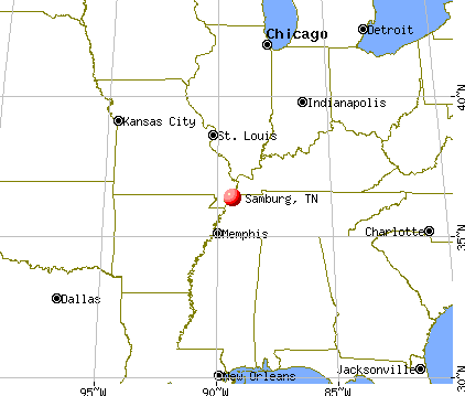 Samburg, Tennessee map