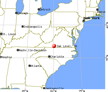 Oak Level, Virginia map