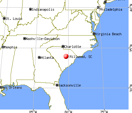 Millwood, South Carolina map