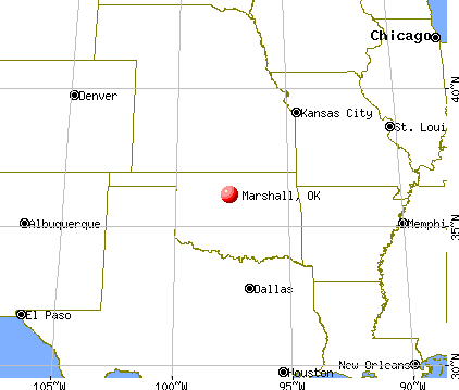 Marshall, Oklahoma map