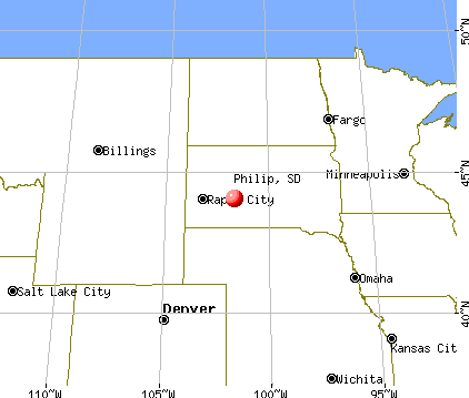 Philip, South Dakota map