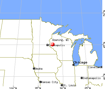 Downing, Wisconsin map