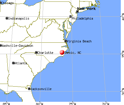 Mesic, North Carolina map