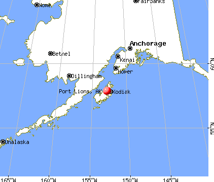 Port Lions, Alaska map