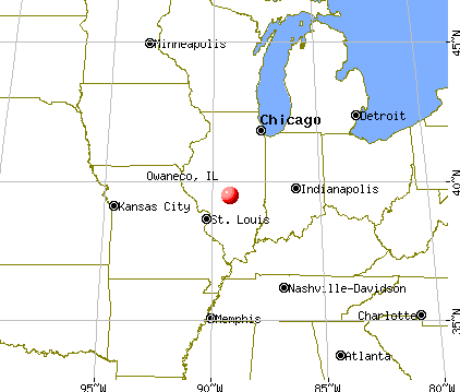 Owaneco, Illinois map