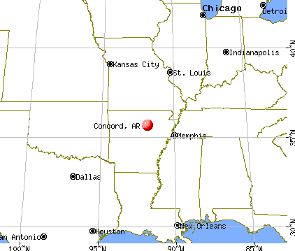 Concord, Arkansas map