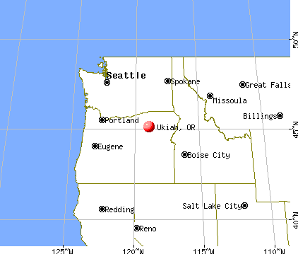 Ukiah, Oregon map