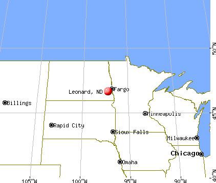Leonard, North Dakota map