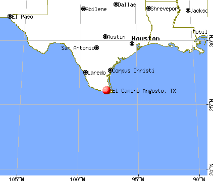 El Camino Angosto, Texas map