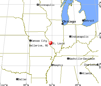 Bellerive, Missouri map