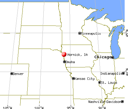 Hornick, Iowa map