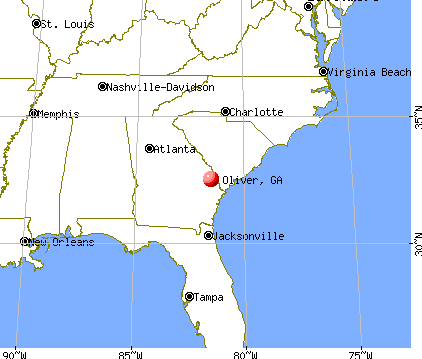 Oliver, Georgia map