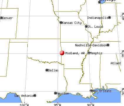 Midland, Arkansas map