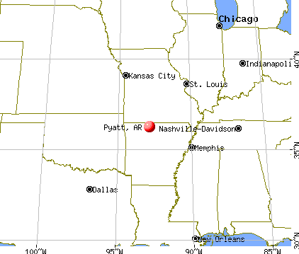 Pyatt, Arkansas map