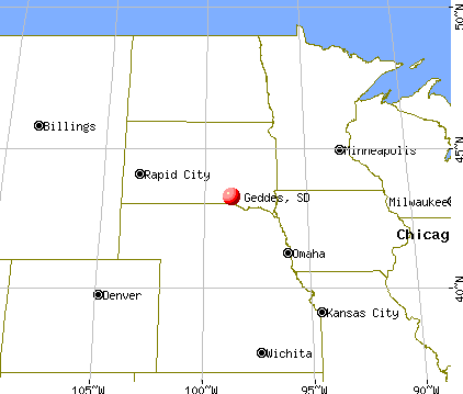 Geddes, South Dakota map