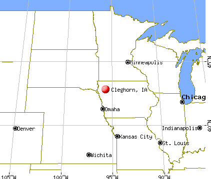 Cleghorn, Iowa map