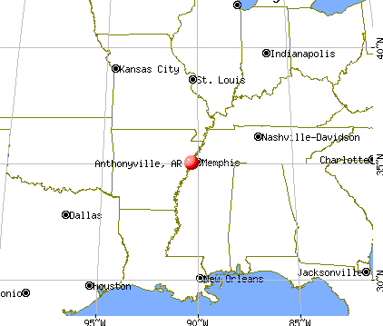 Anthonyville, Arkansas map