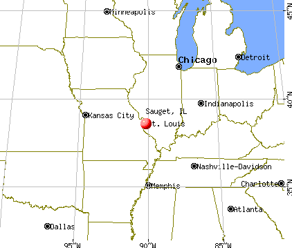 Sauget, Illinois map