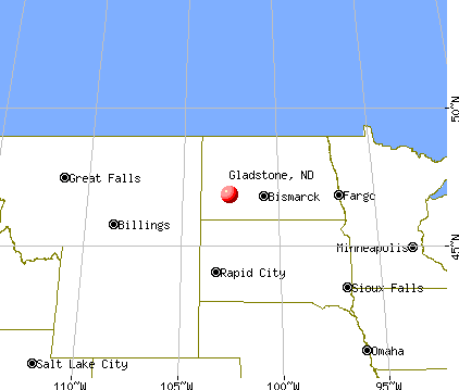 Gladstone, North Dakota map