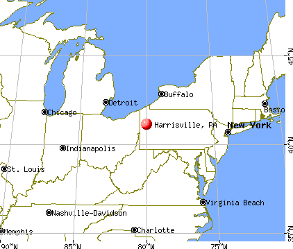 Harrisville, Pennsylvania map