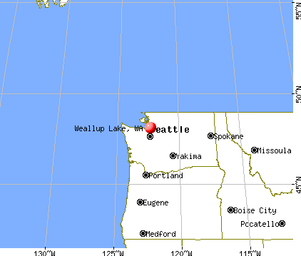 Weallup Lake, Washington map