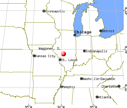 Waggoner, Illinois map