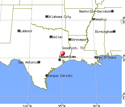 Goodrich, Texas map