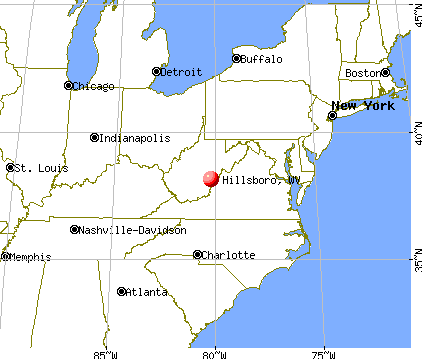 Hillsboro, West Virginia map