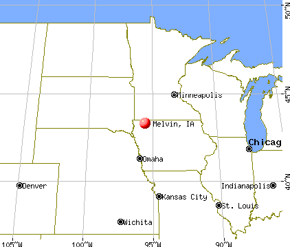 Melvin, Iowa map