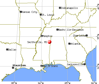 Smithville, Mississippi map
