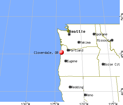 Cloverdale, Oregon map