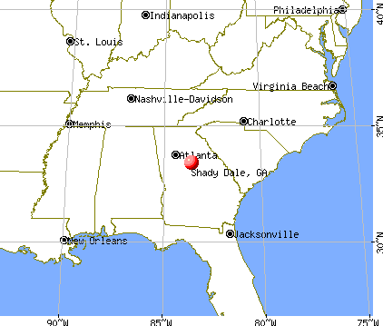 Shady Dale, Georgia map
